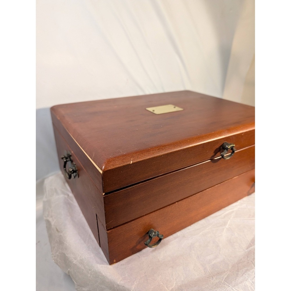 Vintage Eureka Mfg Co Wooden Cutlery Silverware Chest Box Organizer Made in USA - Picture 7 of 12